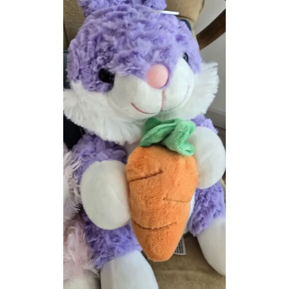 2~ Anico Easter Bunny Rabbit / Pink & Purple Holding Carrot ~  New w Tags - Picture 6 of 10